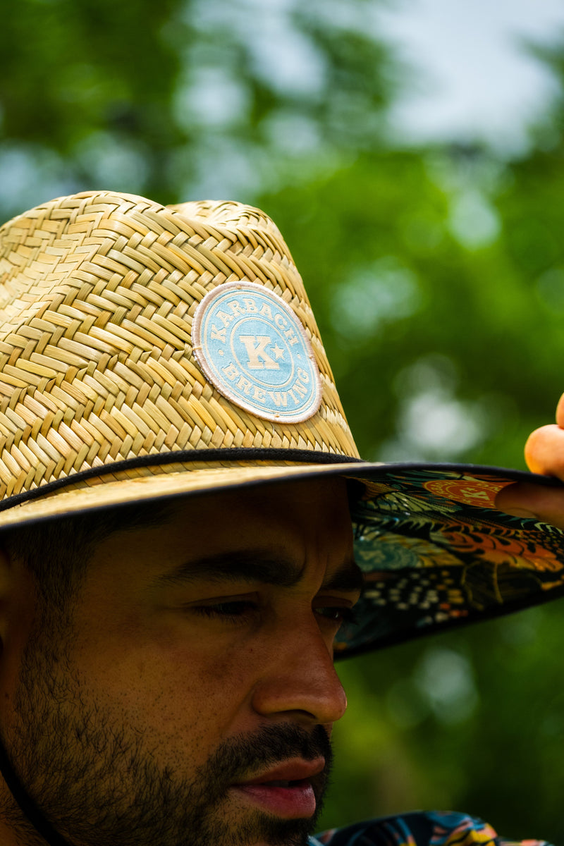 帽子 WICAGROCERY Straw Hat Mountain K Badge Hawaiian Straw Hat – Karbach Brewing Co.