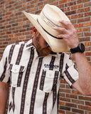 Ferrell x Karbach Western Stripe Pearl Snap