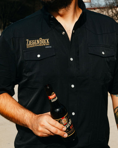 Ziegenbock Western Style Poncho Shirt Black